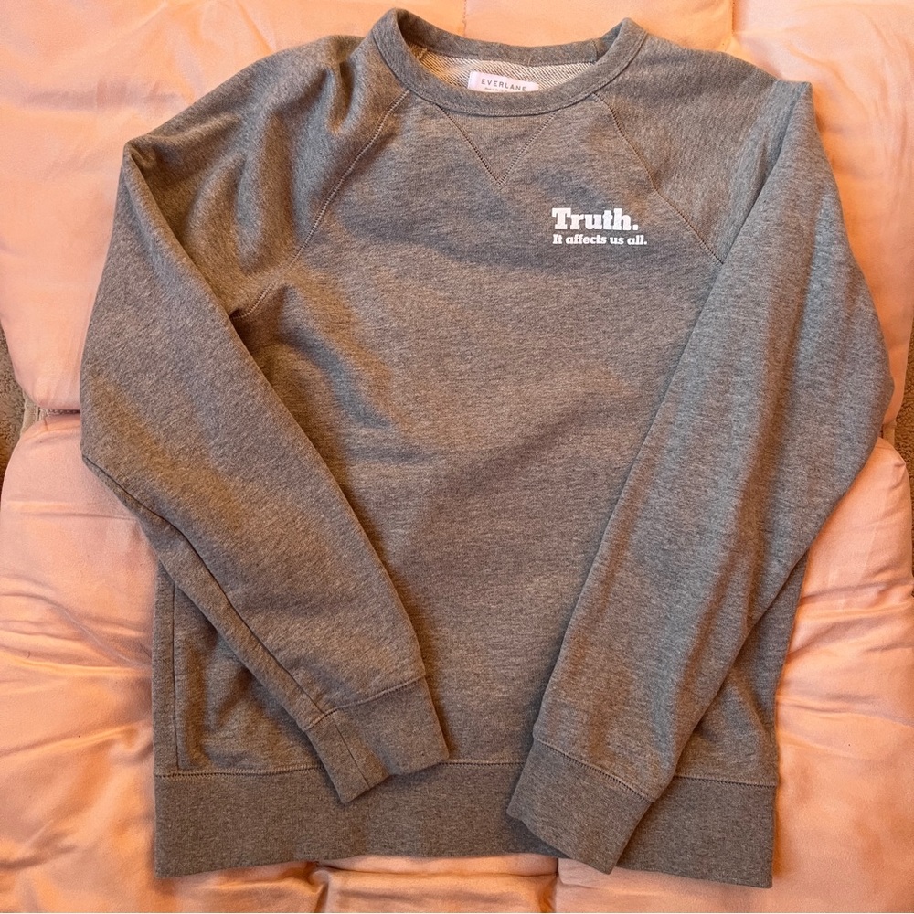 Everlane New York Times Gray French Terry Crew Sweatshirt Small